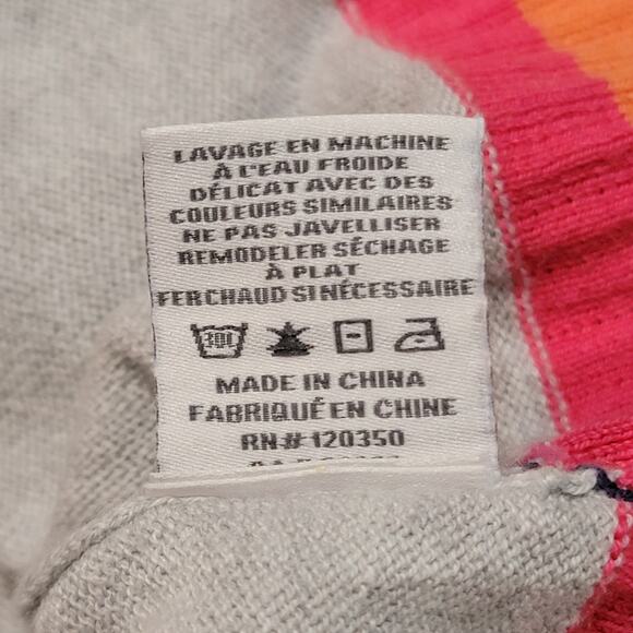 Alashan Cotton Cashmere Crew Neck Sweater Size Small Rainbow 3D Knit Colorful - Picture 6 of 8